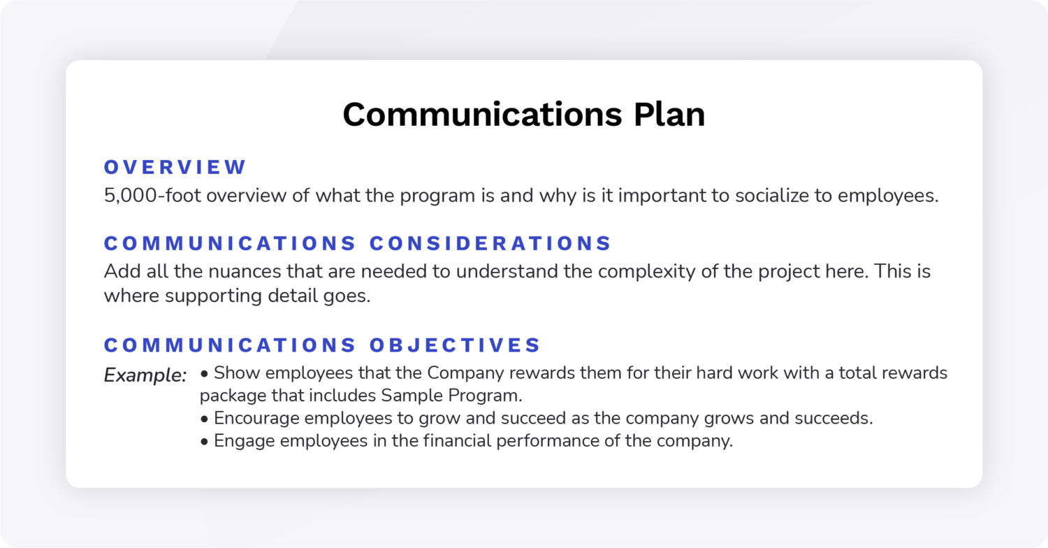 Internal Communication plan template
