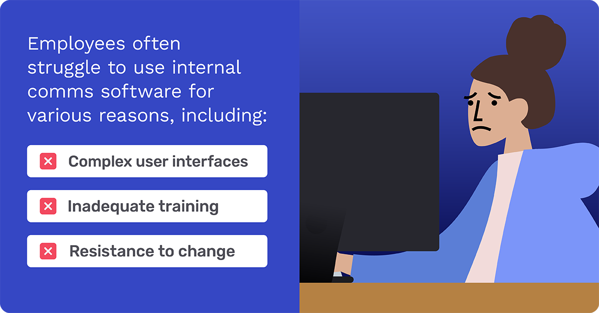 employee communication software use struggles