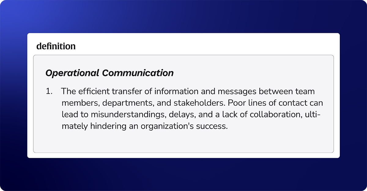 what is operational communication