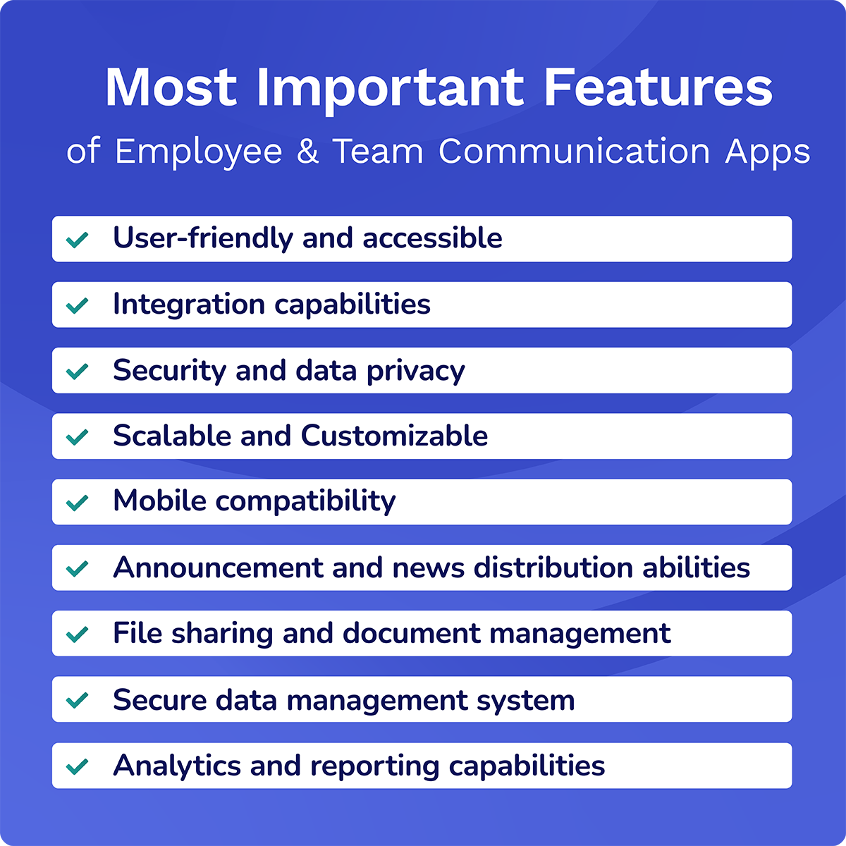 team communication apps most important features