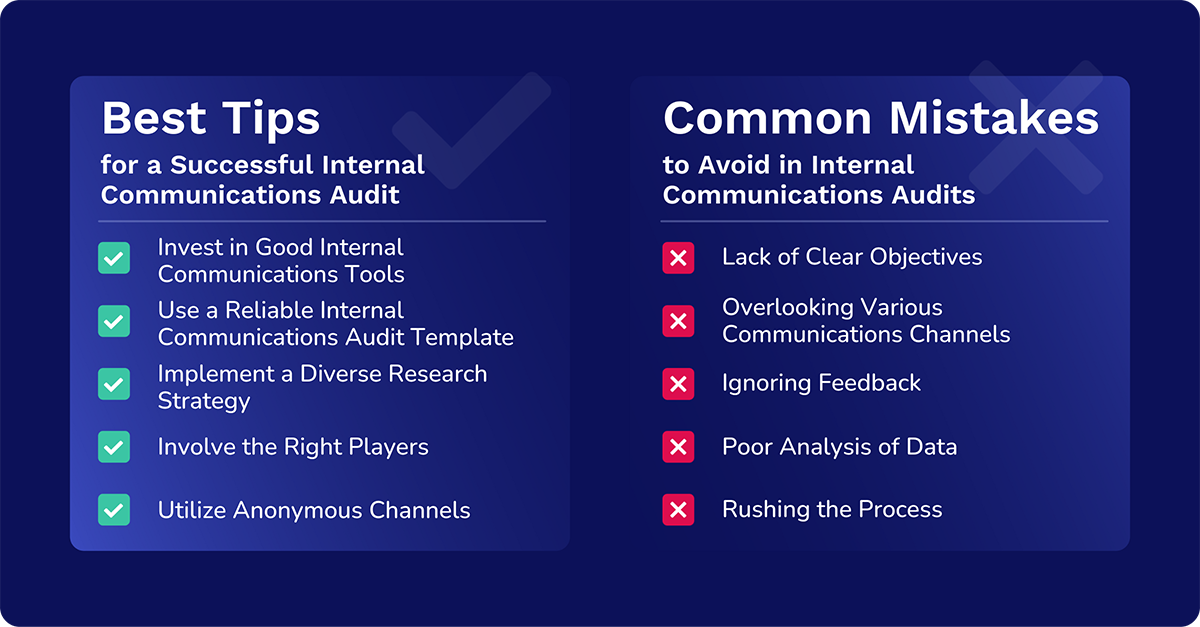 common mistakes in internal communications audits