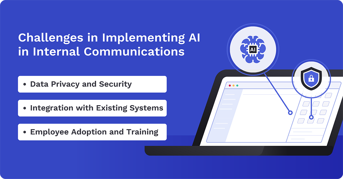 challenges in implementing AI in internal communications
