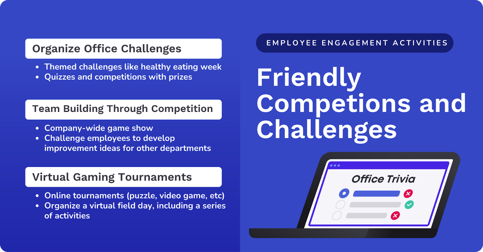 employee engagement activities: friendly competitions
