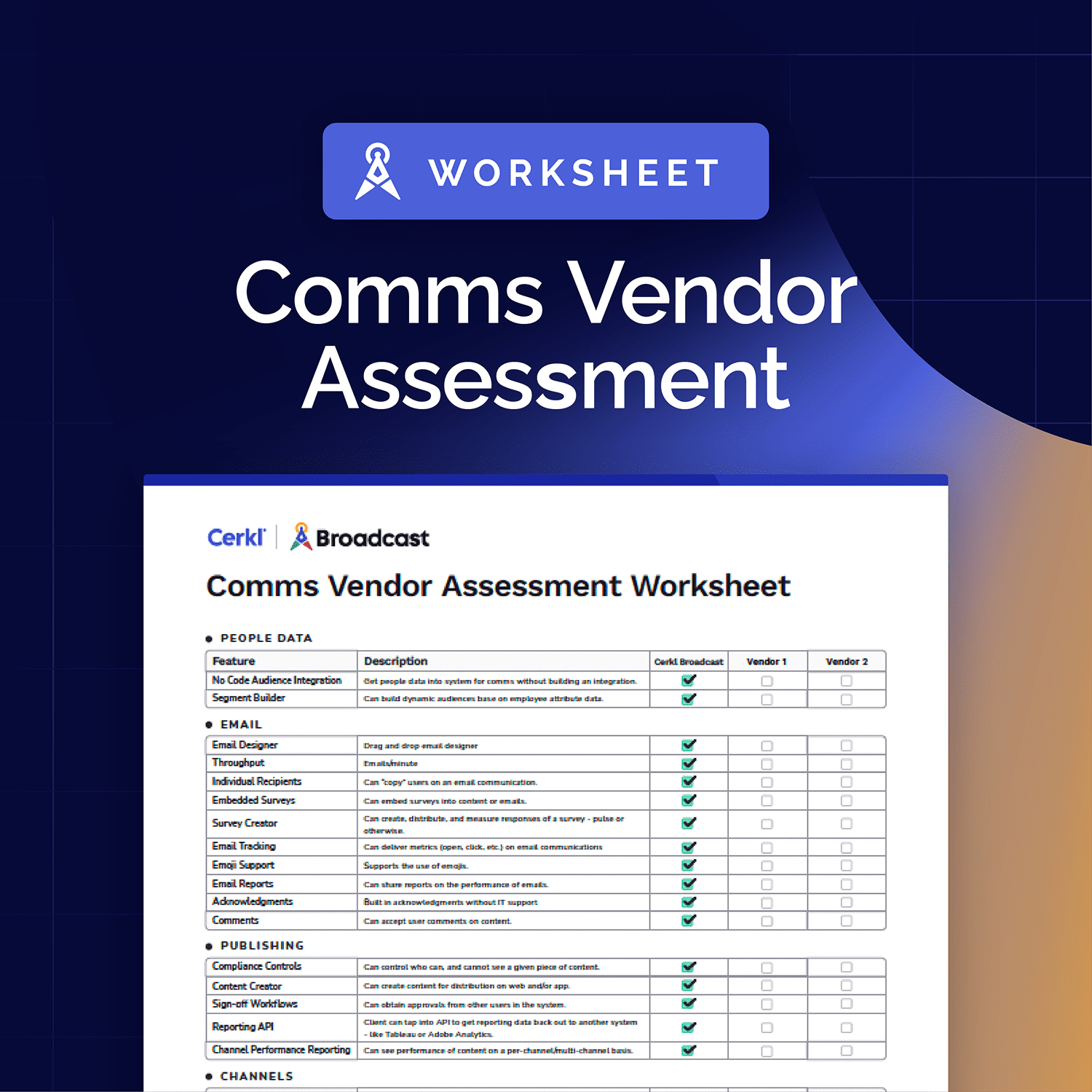 Free Comms Vendor Assessment Worksheet